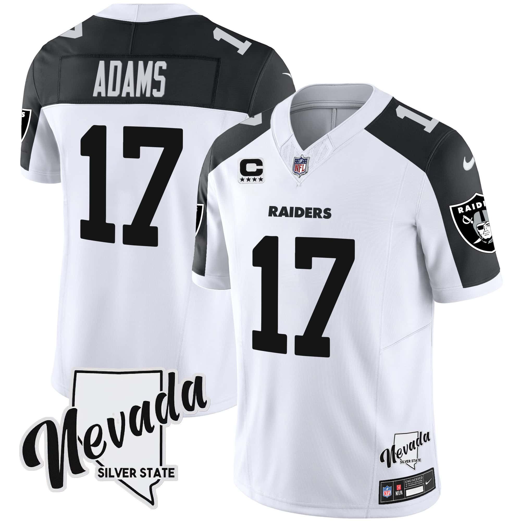 Men Oakland Raiders #17 Adams White 2024 Nike Nevada Silver State Patch Vapor NFL Jersey style 1->indianapolis colts->NFL Jersey